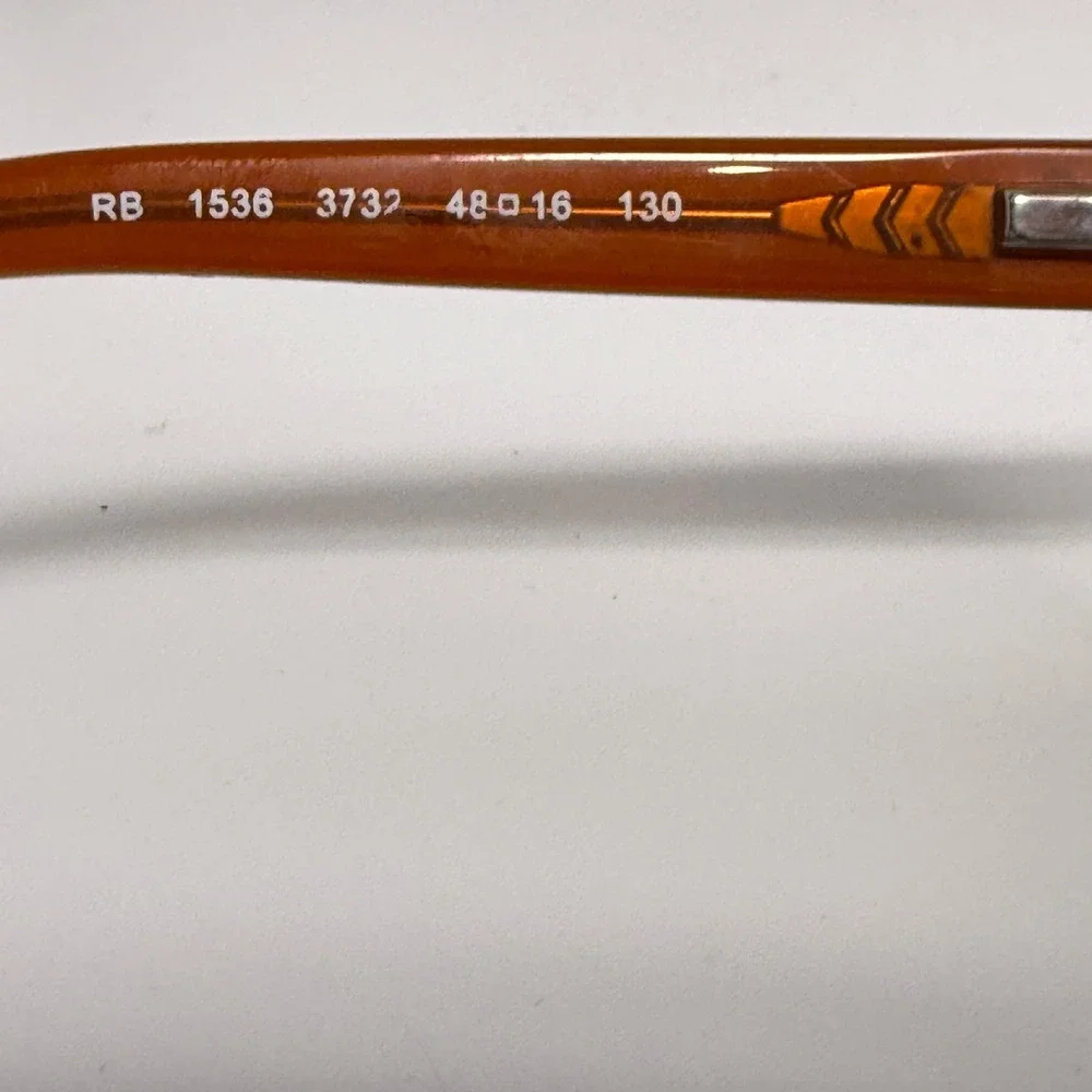 Ray-Ban RB‎ 1536 3732 Eyeglasses Frames Amber Brown Rectangle 48-16-130